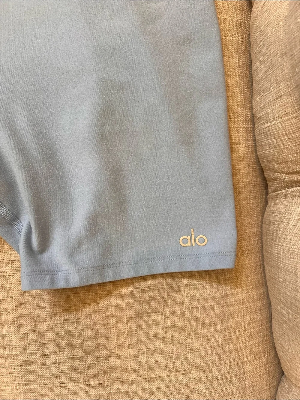 ALO Sun’s Out Onsie Seashell Blue Romper Built in Bra Small minor call out